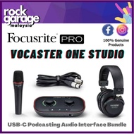 Focusrite Vocaster One USB-C Studio Podcasting Audio Interface Bundle