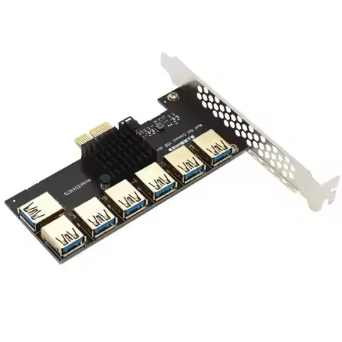 24-Hour Delivery USB 3.0 For Bitcoin Mining Miner BTC PCIE 1 To 7 Riser Card PCI-Express Multiplier 