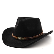 New Suede Western Cowboy Hat Upturned Eaves and Large Eaves Vintage Top Hat Men and Womens Outdoor T