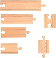 Ytzada 50PCS Wooden Railway Train Track Expansion Set Toy for 3 4 5 Boys Kids Christmas Birthday Gif