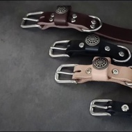 Leather Collar Genuine Leather Walking Collar Handmade Collar Retro Collar Vegetable Tanned Edge She