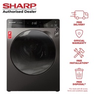 (Bulky) Sharp 10.5kg Front Load Plasmacluster Washer with 7.0kg Dryer ES-FW105D7PS