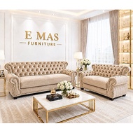 SOFA 667 （FULL DIAMOND SOFA） 3 SEATER + 2 SEATER + 1 SEATER（SOFA MURAH）Modern Sofa Set  Living Room 