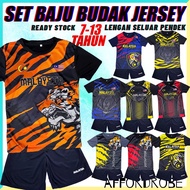 Budak 7-12tahun Set Baju Jersey Malaysia Futsal Baju Sukan Bola Sepak Seluar Pendek Lelaki/Sports JC