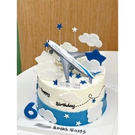 Air Plane Cake Decoration Ornaments Children's Birthday Alloy Model Passenger Plane Toys Flight Flig