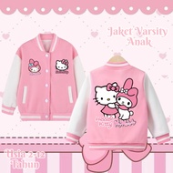 GIRLS' JACKET AGED 2-12 YEARS HELLO KITTY X MY MELODY CHARACTER ZIPPER & VARSITY MODEL