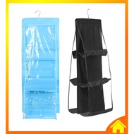 [OneHome] Dust Proof Bag Handbag Purse Shoes Hang Rack 6 Pocket Fold Cover Rak Gantung Beg Dompet Ka