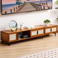 Simplicity TV Cabinet Solid Wood Scalable TV Cabinet Console Living Room Bedroom Cabinet Drawer Light Luxury Floor to TV Cabinet