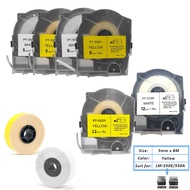 3pcs label tape cassette Compatible MAX Electronic letatwin Adhesive Sticker PT-509Y PT-509W PT-512Y