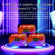 2025 Newest R-SIM Mini3 Unlock Card Sticker for iPhone 13 to 16PM Like ICCID Unlock only Support Dua