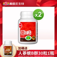 認證靈芝60粒X2瓶+贈人蔘蜆B群*X1瓶(調節免疫力健康食品多醣體12%)