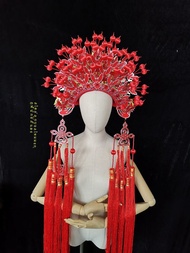 โอเปร่าแบบดั้งเดิมงานแต่งงาน Headwear Phoenix Crown ชุดกี่เพ้า เจ้าสาวใหม่ มีสไตล์ สตูดิโอถ่ายภาพอุป