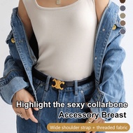 【✨Ready Stock✨】Summer Sleeveless Camisole Top With V-Neckline Square Collar/Bottoming Shirts Sling T