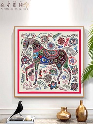 รอ Ulysses โปสเตอร์พิมพ์ลายม้าสัตว์ภาพแขวนผ้าใบที่ทันสมัยแสงหรูหราสูงโซฟาทางเดินสำนักงานแกลเลอรี่กำแ