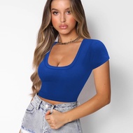 knitwear woman kayla knitwear <![CDATA[Women's Slim Fit U-Neck Knitwear T-Shirt]]>