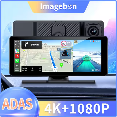 Imagebon HT686 Pro 6.86" 4K ADAS Wireless CarPlay & Android Auto Dash Cam AUX Bluetooth FM GPS Navig