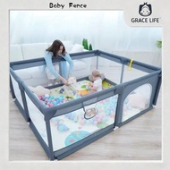 【GraceLife】Playpen Baby Stainless Steel Baby Fence Activity Center Child Playground Easy to Install
