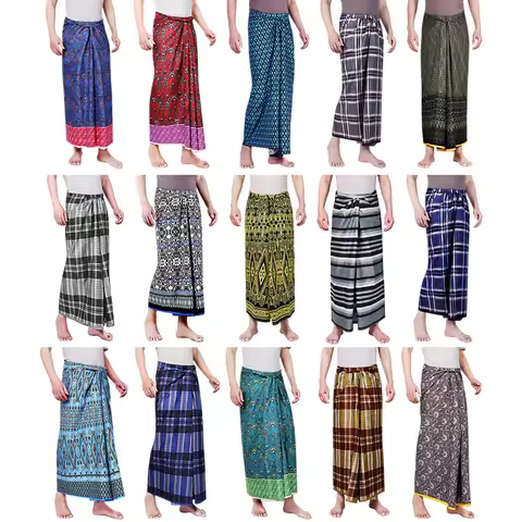 Myanmar Longji Sarong Dai Ethnic Tube Skirt Summer Yunnan Costume Men Women Batik Beach Wrap Cover U