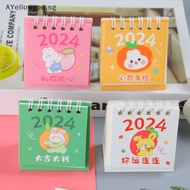 AYellowgod New 2024 Mini Desk Calendar Office School Supplies Calendar Desk Calendar Monthly Planner Desk Accessories Decor Record SG