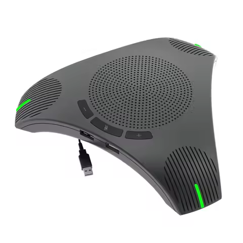 USB Speakerphone Conference Microphone Omnidirectional Computer Mic 360° Voice Pickup with Mute Key