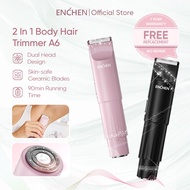 【NEW】Enchen A6 Women 2 In 1 Electric Shaver Dual Head Design Epilator Body Hair Trimmer For Leg Biki