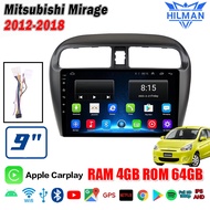 HILMAN จอAndriodตรงรุ่น มิราจ Mitsubishi Mirageมิราจ 2012-2018 หน้าจอสัมผัสแบบเต็ม 2din Android 12.1จอติดรถยนต์ 9นิว RAM2GB-ROM16GB/32GB เครื่องเสียงติดรถยนต์ WIFI GPS YOUTUBE บลูทูธ จอ 2DIN android APPLE CARPLAY จอแอนดรอย เครื่องเสียงรถยนต์