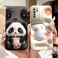 Huawei Nova 7 SE 5G / P40 Lite (5G) CDY-NX9A CDY-NX9B Lens Protective Casing Cute Panda Rabbit Carto