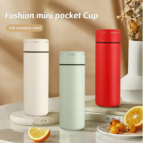 Mini Thermos Cup 200ml/300ml Pocket Cup 316 Stainless Steel Thermal Coffee Mug Vacuum Flask Insulate