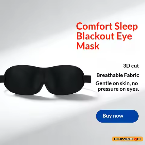 Breathable 3D Adjustable Sleep Mask – Blocks Light, Allows Air Circulation for Eyes, Unisex Comfort 
