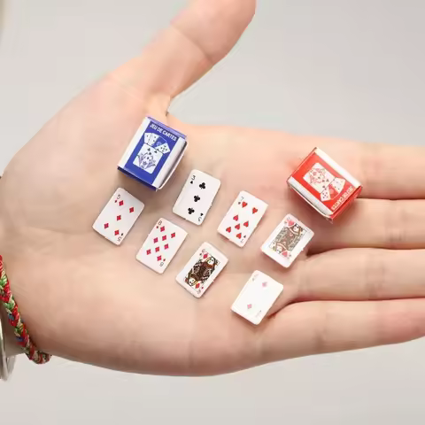 Funny Cute Mini Playing Cards Poker Games Super Small Cards Spoof Gifts Travel Toys Prank Props Doll