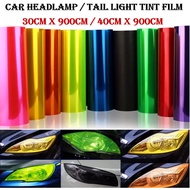 (30cm x 900cm / 40cm x 900cm) Car Headlamp Protector Film Sticker Tinted Tinted Lampu Kereta