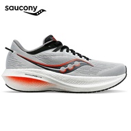 Saucony Men Triumph 21 Wide Running Shoes - Concrete / Black