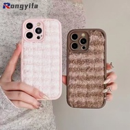 Winter Plush Stripe Phone Case For Realme 14X 13 12 12X 10S 9 Pro SE 9i 8 8S 7 Q5 Q5X Q5i Q3 Q3S Q3T