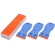 3PCS Plastic Razor Blade Scrapers & 100 PCS 1.5 Inch Double Edge Plastic Razor Blades for Auto Windo