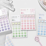 NIQ4 First Product Letter Label Assembly Sticker DIY Handbook Material Waterproof Sticker Color Dot 