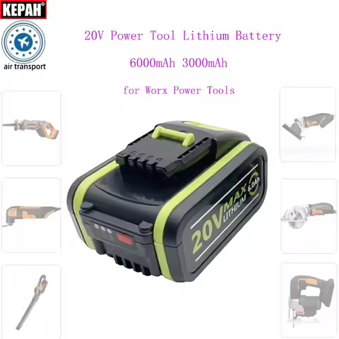 3Ah 6Ah 20V lithium battery for Worx Electric drill,screwdriver WX678 WX550.9 WX5502 WX550 20V Cordl