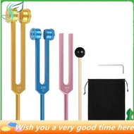 Star Stress Relief Tuning Fork Set(128Hz, 256Hz, 512Hz) 3Pcs Aluminum with Hammer for Healing Chakra