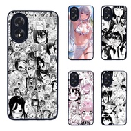 Case for OPPO A18 Ahegao Manga Girl Hentai Phone Case cover Protection aesthetic black