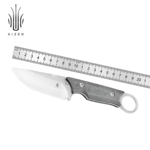 Kizer Fixed Blade Knife Cabox 1048A1 2023 New Micarta Handle with D2 steel Blade Fixed Knife with Sh