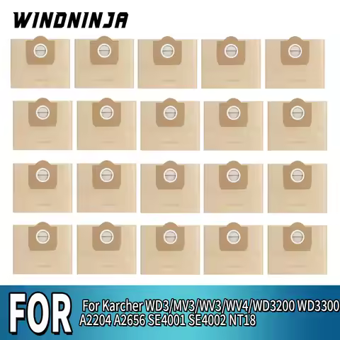 Dust Bag 6.959-130 For Karcher WD3/MV3/WV3/WV4/WD3200 WD3300 A2204 A2656 SE4001 SE4002 NT18 Robot Va