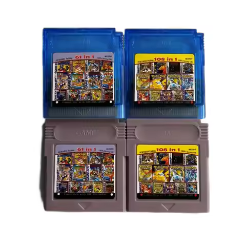 Pokemon Series 61 108 Games In 1 Video Game Cartridge Card English Version for GBC/GBA/SP/GBM