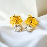 ต่างหู เพชรแท้  Lab grown เพชร 2/0.10 กะรัต ทอง 1.0 กรัม 9K  by similan  สิมิลัน