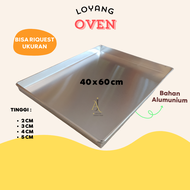 Loyang oven 40x60 cm Bahan Alumunium tebal 04 mm / loyang nampan ukuran 40x60 cm / loyang Oven 60x40