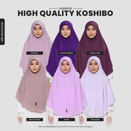 (PURPLE) ANNAFIDELLIA AFE Tudung Labuh Naurah Koshibo Purple Bulat Jilbab Sekolah Asrama Bidang 50, 