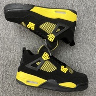Air Jordan 4 Retro "Thunder" Thunder AJ4 Jordan Basketball Shoes Black Yellow