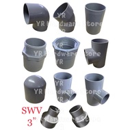 3” 80mm PVC Pipe Fitting SWV Nipis socket elbow tee valve socket pt socket end cap Reducer Tee Socke