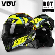 หมวกกันน็อค VGV 3C สำหรับผู้ชายและผู้หญิง หมวกกันน็อคแบบครอบเต็ม 2 กระจก หมวกกันน็อคแบบถอดได้ 4 ฤดู 