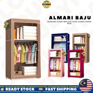 Rak Pakaian Zip Almari Baju Kain Besar Large Capacity Zipped Wardrobe Spacious Storage Dust Cover Curtain Clothes