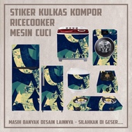 MESIN Stove Refrigerator Sticker 1 2 doors Mata Ricecooker CuCi A Machine