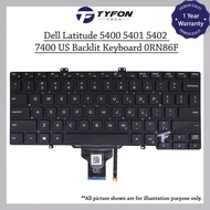 Dell Latitude 5400 5401 5402 5410 5411 7400 7401 7402 P98G US Backlit Keyboard 0RN86F
